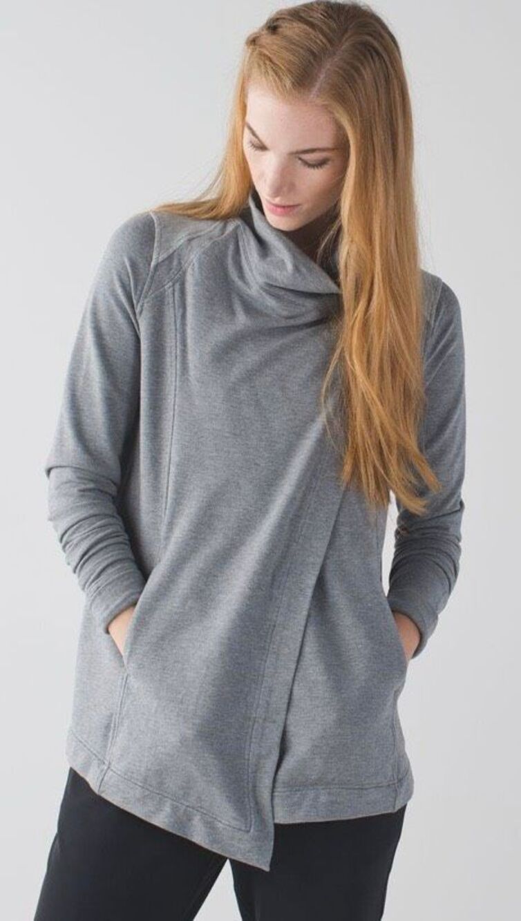 Lululemon Coast Wrap gray SWEATSHIRT JACKET sz 4